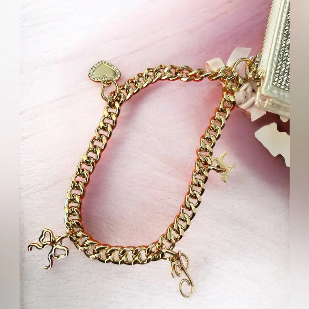 LoveShackFancy X Pink VS Rhinestone bow Fancy wristlet Pouch